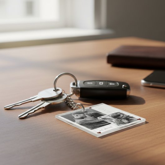 Wees mijn Valentijnsdag Couple Photo Love Sleutelhanger