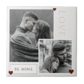 Wees mijn Valentijnsdag Couple Photo Love Tegeltje (Voorkant)