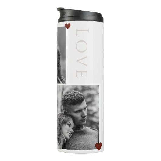 Wees mijn Valentijnsdag Couple Photo Love Thermosbeker (Geroteerd rechts)