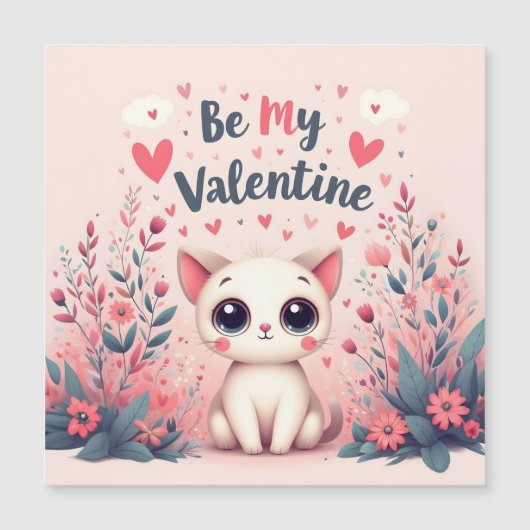 Wees mijn Valentijnsdag Cute Kat Illustratie (Voorkant)