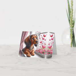 Wees Mijn Valentijnsdag Dachshund Kaart