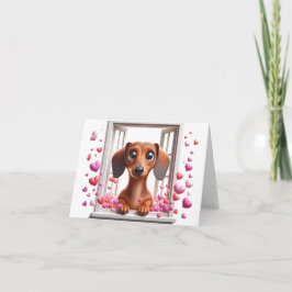 Wees Mijn Valentijnsdag Dachshund Kaart