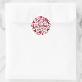 Wees mijn Valentijnsdag Donkere Romantische Rode S Ronde Sticker (Tas)