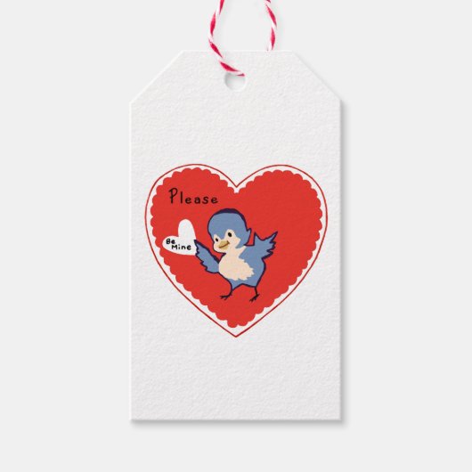 Wees mijn Valentijnsdag Hart Cadeaubijschrift Cadeaulabel (Voorkant)