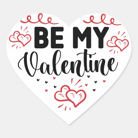 Wees mijn Valentijnsdag Hart Sticker (Voorkant)