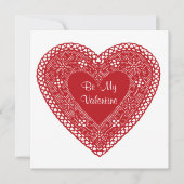 Wees mijn Valentijnsdag kant hart Kaart (Voorkant)