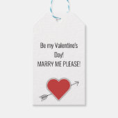 Wees mijn Valentijnsdag! MARRY, MIJN PLEASE. Cadeaulabel (Voorkant)