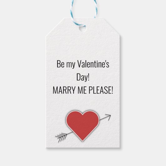 Wees mijn Valentijnsdag! MARRY, MIJN PLEASE. Cadeaulabel (Voorkant)