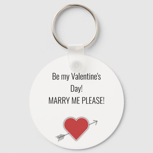 Wees mijn Valentijnsdag! MARRY, MIJN PLEASE. Sleut Sleutelhanger (Voorkant)