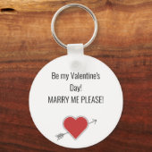 Wees mijn Valentijnsdag! MARRY, MIJN PLEASE. Sleut Sleutelhanger (Voorkant)