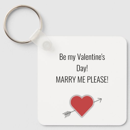 Wees mijn Valentijnsdag! MARRY, MIJN PLEASE. Sleut Sleutelhanger (Voorkant)