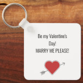 Wees mijn Valentijnsdag! MARRY, MIJN PLEASE. Sleut Sleutelhanger (Voorkant)