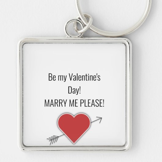 Wees mijn Valentijnsdag! MARRY, MIJN PLEASE. Sleutelhanger (Voorkant)
