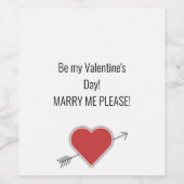 Wees mijn Valentijnsdag! MARRY, MIJN PLEASE. Wijn Etiket (Enkel label)
