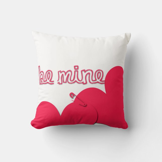 Wees mijn Valentijnsdag Modern Square Pillow Kussen (Voorkant)