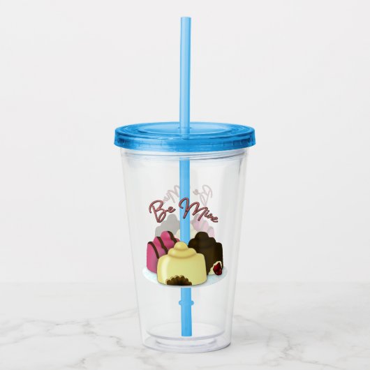 Wees mijn Valentijnsdag Snoep Acryl Drinkbeker (Voorkant)