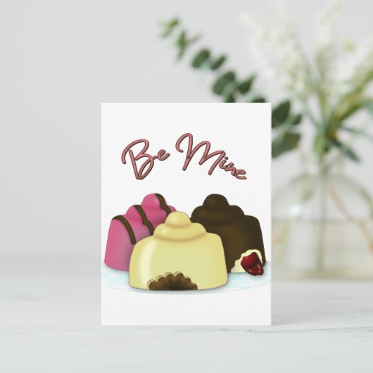 Wees mijn Valentijnsdag Snoep Briefkaart (Staand voorkant)