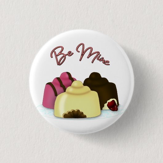 Wees mijn Valentijnsdag snoep Ronde Button 3,2 Cm (Voorkant)