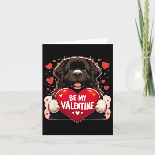 Wees mijn Valentijnse Newfie-hondenhart  Kaart (Voorkant)