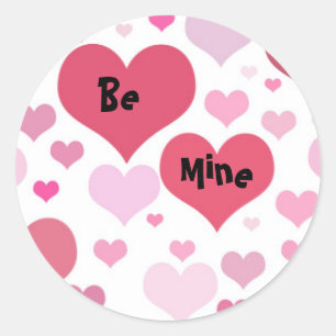 Wees Mijn Valentijnshartjes Ronde Sticker
