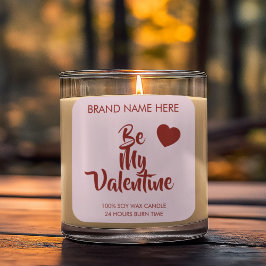 Wees Mijn Valentijnskaarslabels op Maat in Paars Vierkante Sticker