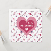 Wees mijn Valentijnskaart Kaart (Voorkant / Achterkant in situ)