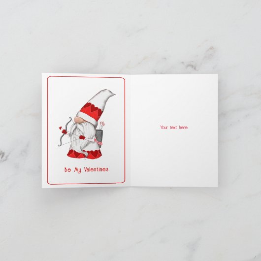 Wees mijn Valentijnsmeisje & jongens kabouter vaka Feestdagen Kaart (Binnen)