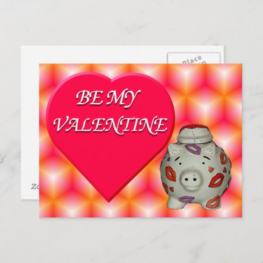 Wees mijn valetine briefkaart (Voorkant / Achterkant)