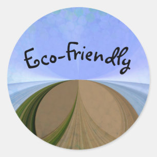 Wees milieuvriendelijk, Abstracte Aarde-Sticker Ronde Sticker