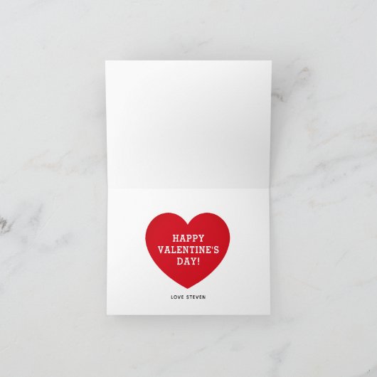 Wees Mine Modern Script Valentijnsdag Red Heart Feestdagen Kaart (Binnen)