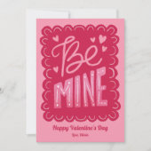 Wees Mine Pink Stamp Valentijn Feestdagenkaart (Voorkant)