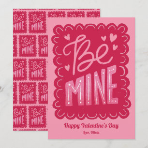 Wees Mine Pink Stamp Valentijn Feestdagenkaart