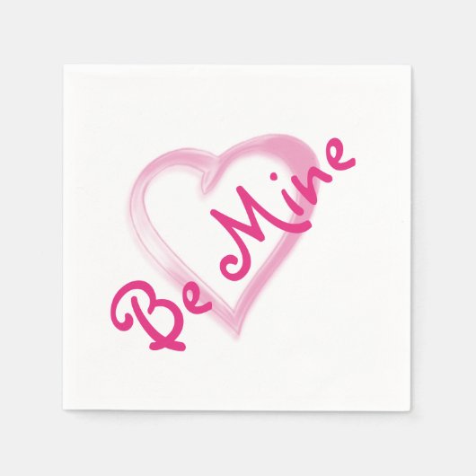 Wees Mine Roze Heart Paper Napkins Servetten (Voorkant)