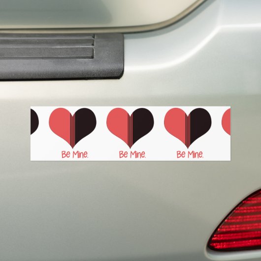 Wees Mine Valentijn Red Stripe Heart Bumpersticker (Op auto)