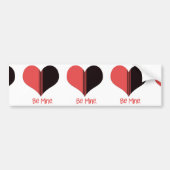 Wees Mine Valentijn Red Stripe Heart Bumpersticker (Voorkant)
