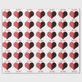 Wees Mine Valentijn Red Stripe Heart Cadeaupapier (Vlak)