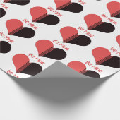 Wees Mine Valentijn Red Stripe Heart Cadeaupapier (Hoek)