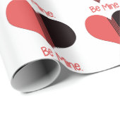 Wees Mine Valentijn Red Stripe Heart Cadeaupapier (Rol Hoek)
