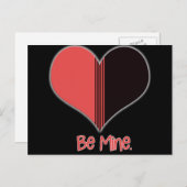 Wees Mine Valentijn Red Stripe Heart Feestdagenkaart (Voorkant / Achterkant)