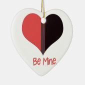 Wees Mine Valentijn Red Stripe Heart Keramisch Ornament (Rechts)