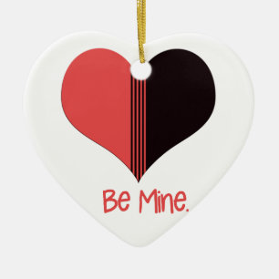 Wees Mine Valentijn Red Stripe Heart Keramisch Ornament