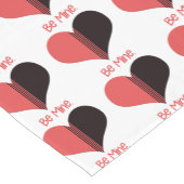 Wees Mine Valentijn Red Stripe Heart Korte Tafelloper (Hoek)