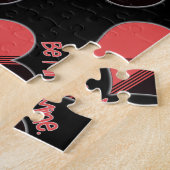 Wees Mine Valentijn Red Stripe Heart Legpuzzel (Zijkant)