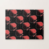 Wees Mine Valentijn Red Stripe Heart Legpuzzel (Horizontaal)