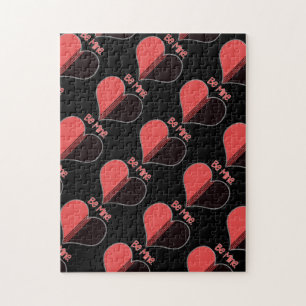 Wees Mine Valentijn Red Stripe Heart Legpuzzel