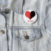 Wees Mine Valentijn Red Stripe Heart Ronde Button 5,7 Cm (In situ)