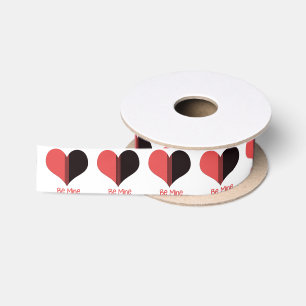 Wees Mine Valentijn Red Stripe Heart Satijnen Lint
