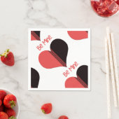 Wees Mine Valentijn Red Stripe Heart Servet (Insitu)