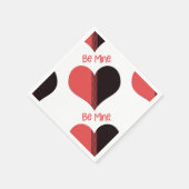 Wees Mine Valentijn Red Stripe Heart Servet (Hoek)