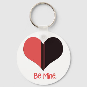 Wees Mine Valentijn Red Stripe Heart Sleutelhanger